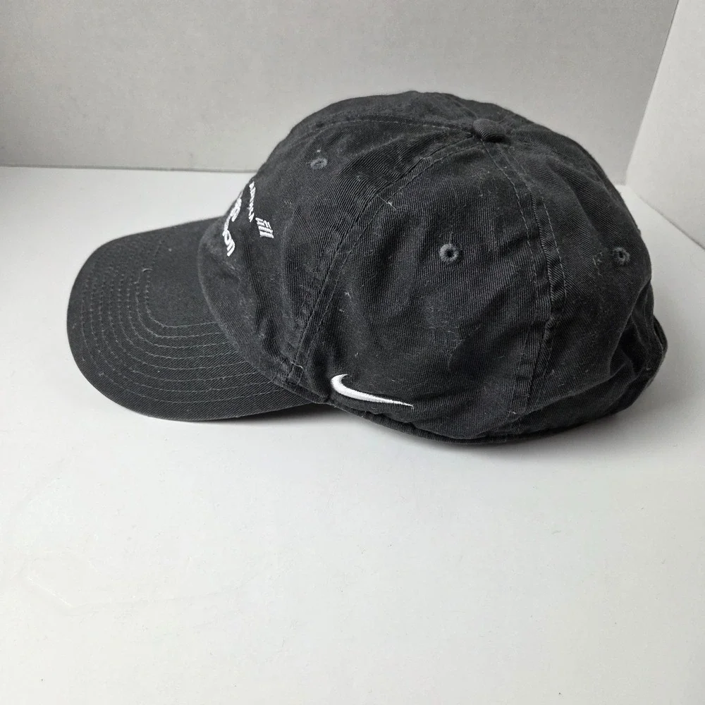 Vintage Nike Bank Of America Chicago Marathon Running Hat Cap Black Adjustable